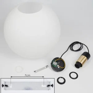hofstein Suspension Tuvalu Laiton, Noir, 1 lumière* Lampes En Verre