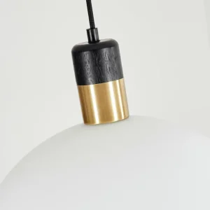 hofstein Suspension Tuvalu Laiton, Noir, 1 lumière* Lampes En Verre
