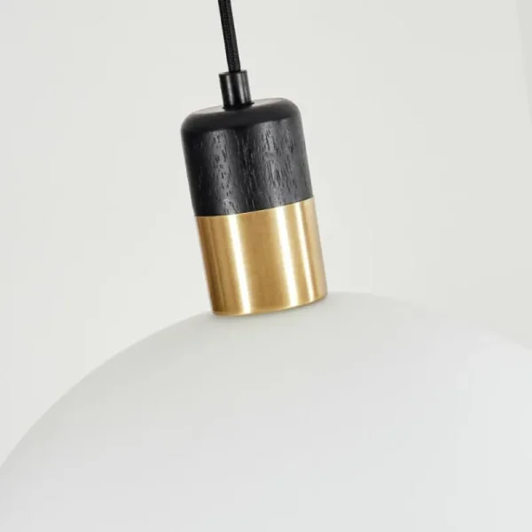 hofstein Suspension Tuvalu Laiton, Noir, 1 lumière* Lampes En Verre