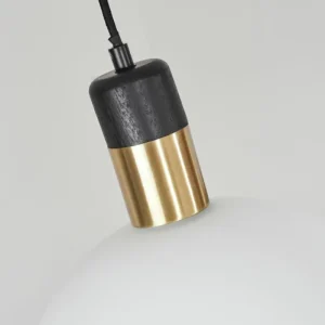 hofstein Suspension Tuvalu Laiton, Noir, 3 lumières* Lampes En Verre