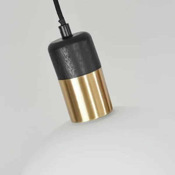 hofstein Suspension Tuvalu Laiton, Noir, 3 lumières* Lampes En Verre