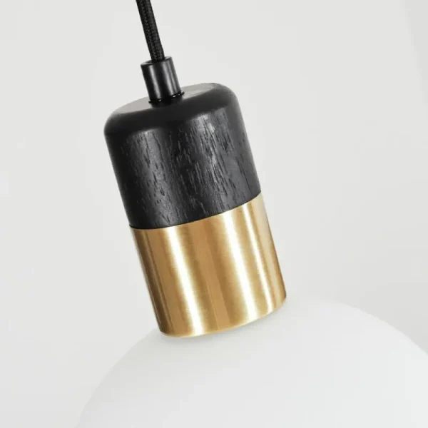 hofstein Suspension Tuvalu Laiton, Noir, 1 lumière* Lampes En Verre
