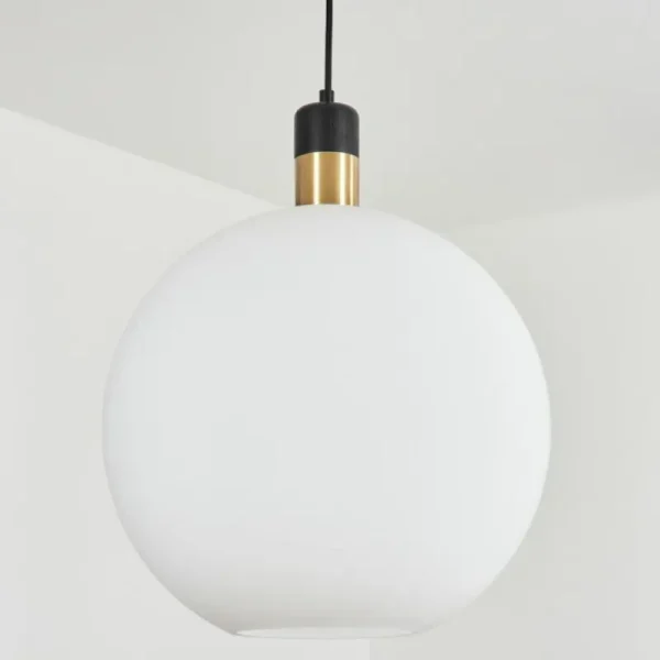hofstein Suspension Tuvalu Laiton, Noir, 1 lumière* Lampes En Verre
