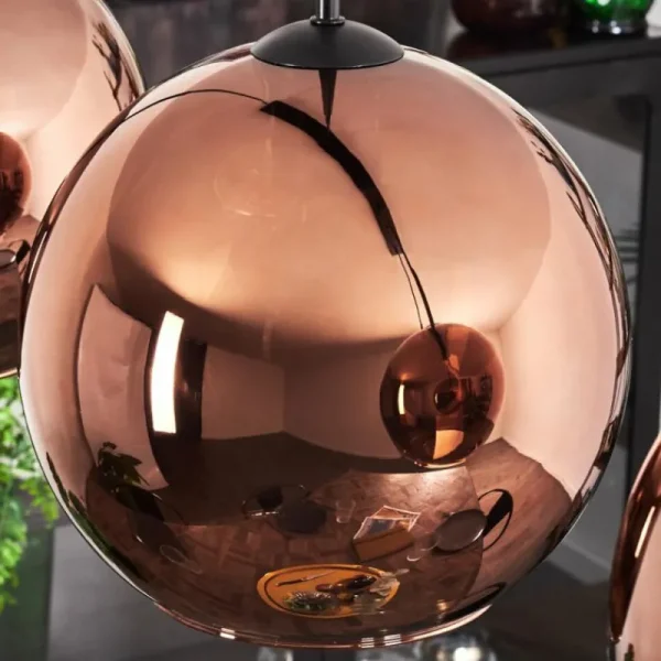 hofstein Suspension - Verre 25 cm Koyoto Cuivré, 4 lumières* Lampes En Verre
