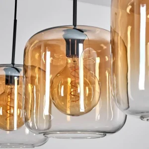 hofstein Suspension - Verre 25 cm Lauden Ambre, Clair, 3 lumières* Lampes En Verre