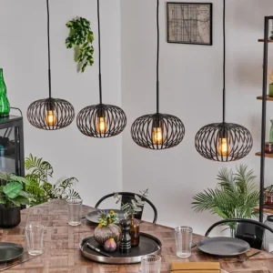 hofstein Suspension - Verre 25 cm Oravi Noir, 4 lumières* Lampes Modernes