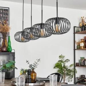 hofstein Suspension - Verre 25 cm Oravi Noir, 4 lumières* Lampes Modernes