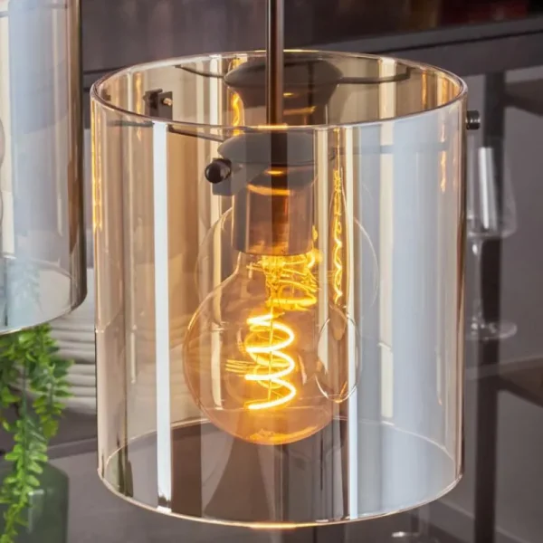 hofstein Suspension - Verre 20 cm Parane Ambre, 3 lumières* Lampes En Verre