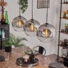 hofstein Suspension - Verre 30 cm Ripoll Clair, Fumé, 3 lumières* Lampes Modernes