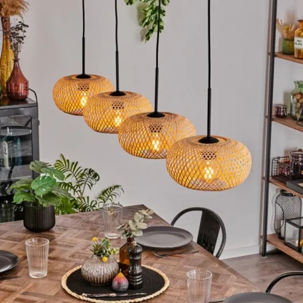 hofstein Suspension - Verre 25 cm Ripoll Écru, 4 lumières* Lampes Modernes