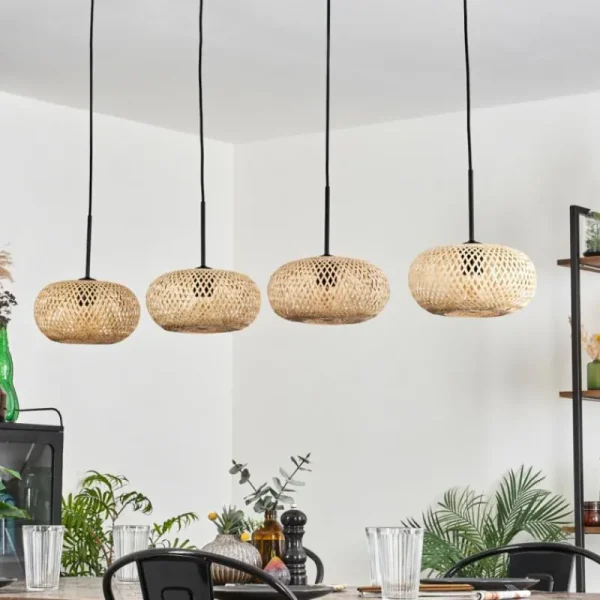 hofstein Suspension - Verre 25 cm Ripoll Écru, 4 lumières* Lampes Modernes