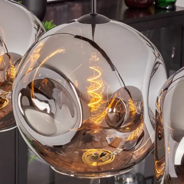 hofstein Suspension - Verre 30 cm Ripoll Chrome, 4 lumières* Lampes En Verre