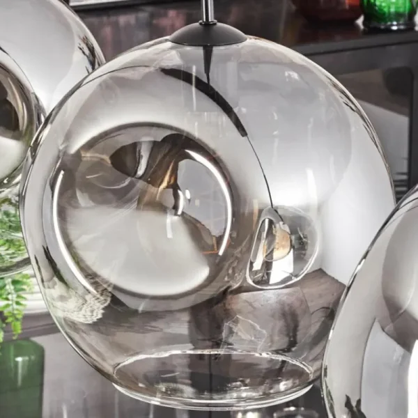 hofstein Suspension - Verre 30 cm Ripoll Clair, Fumé, 3 lumières* Lampes Modernes