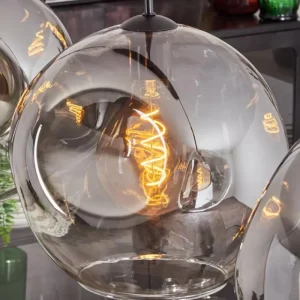 hofstein Suspension - Verre 30 cm Ripoll Clair, Fumé, 3 lumières* Lampes Modernes