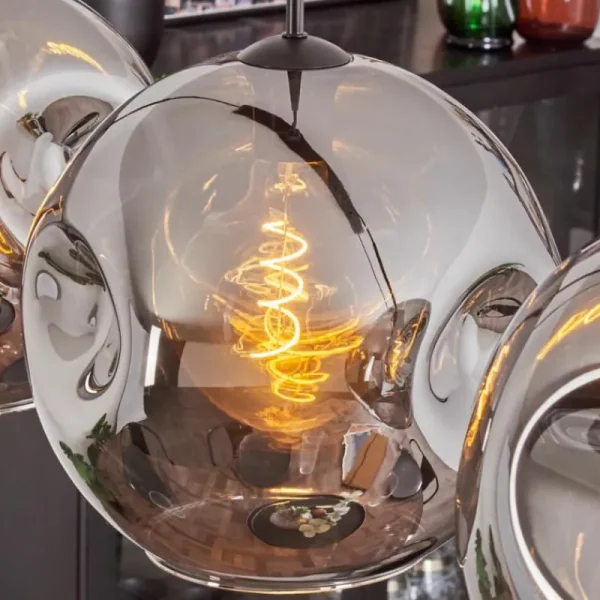 hofstein Suspension - Verre 30 cm Ripoll Fumé, 4 lumières* Lampes Modernes
