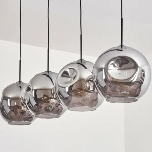 hofstein Suspension - Verre 30 cm Ripoll Fumé, 4 lumières* Lampes Modernes
