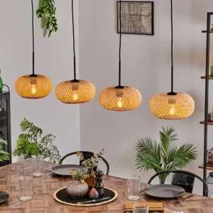 hofstein Suspension - Verre 25 cm Ripoll Écru, 4 lumières* Lampes Modernes