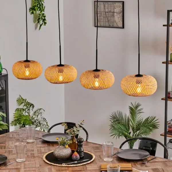 hofstein Suspension - Verre 25 cm Ripoll Écru, 4 lumières* Lampes Modernes
