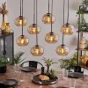 hofstein Suspension - Verre Apedo Ambre, 8 lumières* Lampes En Verre