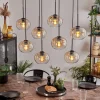 hofstein Suspension - Verre Apedo Ambre, Clair, 8 lumières* Lampes En Verre