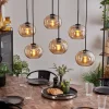 hofstein Suspension - Verre Apedo Ambre, 6 lumières* Lampes En Verre