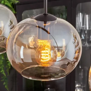 hofstein Suspension - Verre Apedo Ambre, 4 lumières* Lampes En Verre
