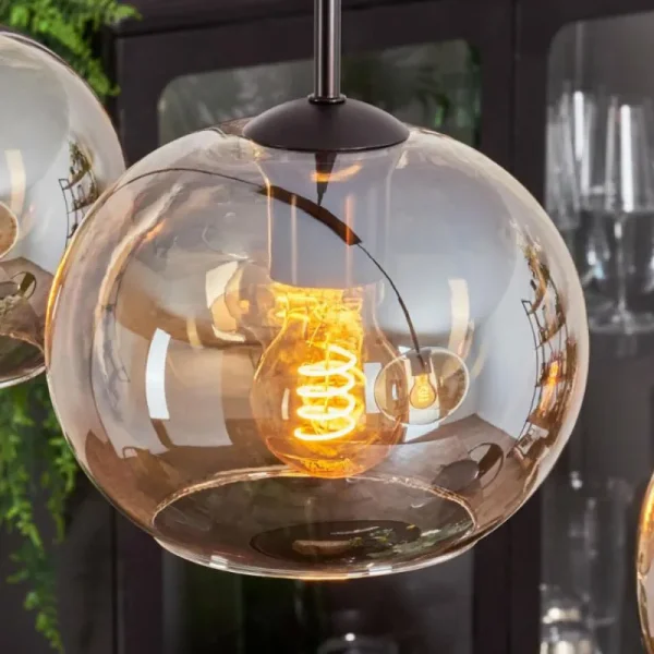 hofstein Suspension - Verre Apedo Ambre, 4 lumières* Lampes En Verre