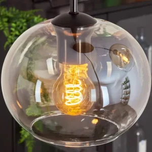 hofstein Suspension - Verre Apedo Ambre, Clair, 3 lumières* Lampes En Verre