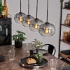 hofstein Suspension - Verre Apedo Clair, Fumé, 4 lumières* Lampes Modernes