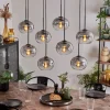 hofstein Suspension - Verre Apedo Clair, Fumé, 8 lumières* Lampes Modernes