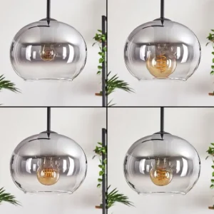 hofstein Suspension - Verre Apedo Clair, Fumé, 3 lumières* Lampes Modernes
