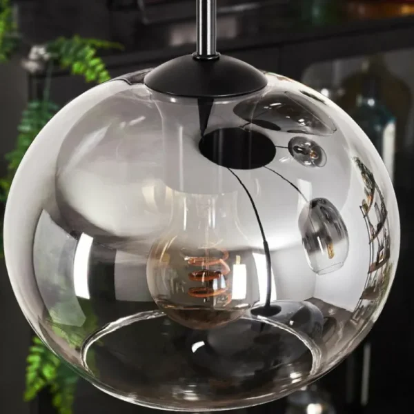 hofstein Suspension - Verre Apedo Clair, Fumé, 5 lumières* Lampes Modernes