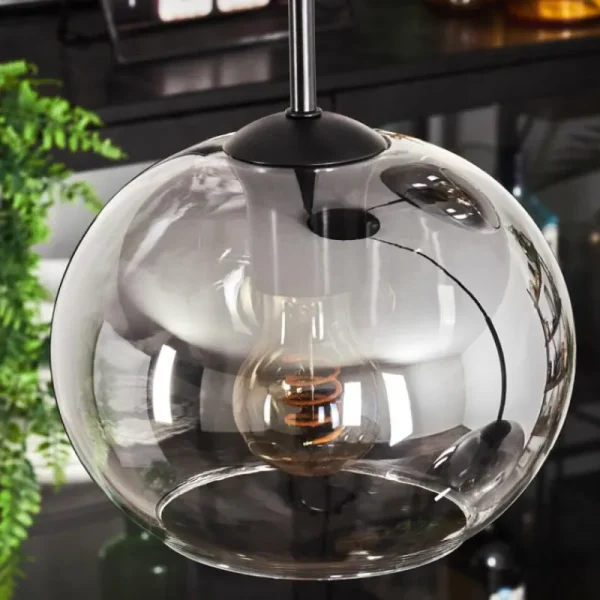 hofstein Suspension - Verre Apedo Clair, Fumé, 3 lumières* Lampes Modernes