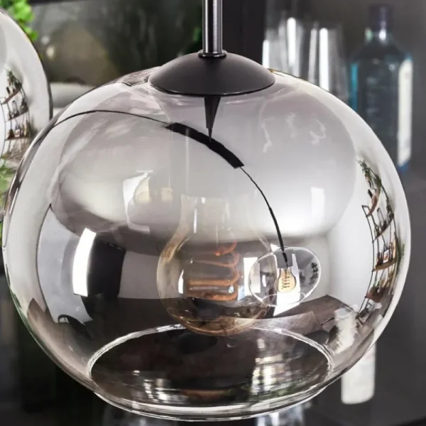 hofstein Suspension - Verre Apedo Clair, Fumé, 3 lumières* Lampes Modernes
