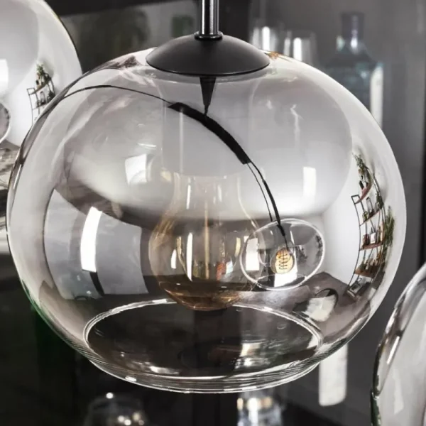 hofstein Suspension - Verre Apedo Clair, Fumé, 4 lumières* Lampes Modernes