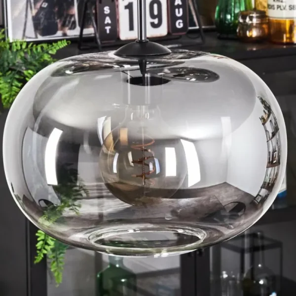 hofstein Suspension - Verre Apedo Clair, Fumé, 3 lumières* Lampes Modernes