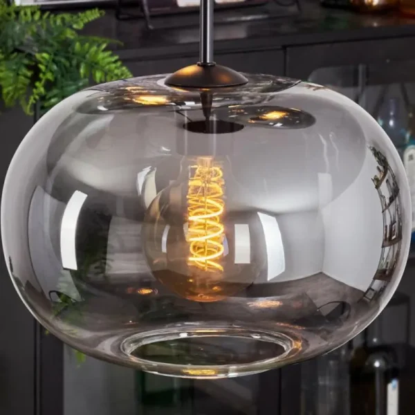 hofstein Suspension - Verre Apedo Clair, Fumé, 3 lumières* Lampes Modernes