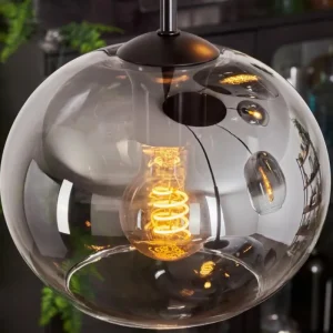 hofstein Suspension - Verre Apedo Clair, Fumé, 5 lumières* Lampes Modernes