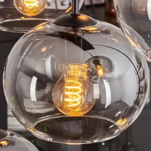 hofstein Suspension - Verre Apedo Clair, Fumé, 8 lumières* Lampes Modernes