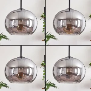 hofstein Suspension - Verre Apedo Fumé, 4 lumières* Lampes Modernes