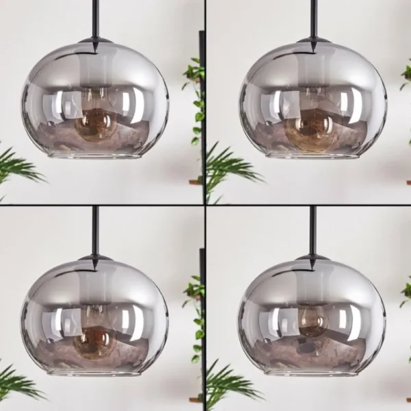 hofstein Suspension - Verre Apedo Fumé, 4 lumières* Lampes Modernes