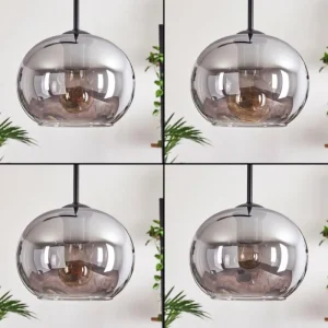 hofstein Suspension - Verre Apedo Fumé, 3 lumières* Lampes Modernes
