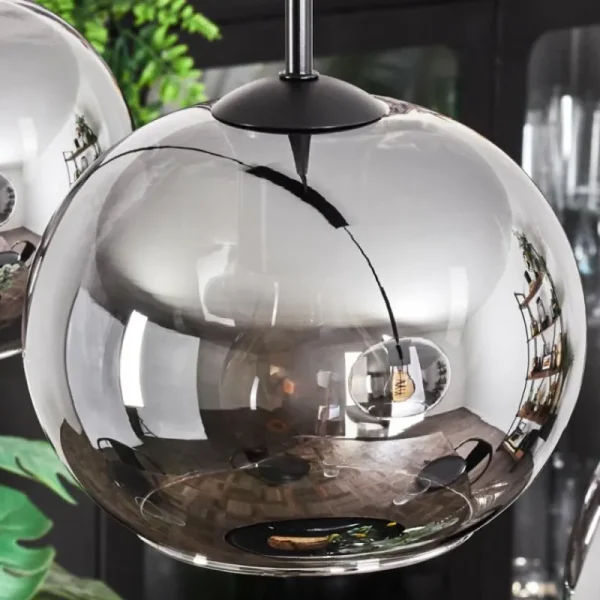 hofstein Suspension - Verre Apedo Fumé, 4 lumières* Lampes Modernes
