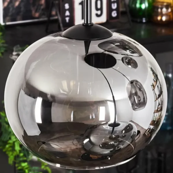 hofstein Suspension - Verre Apedo Fumé, 5 lumières* Lampes Modernes