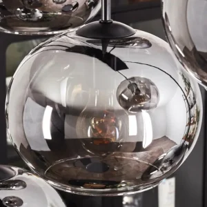 hofstein Suspension - Verre Apedo Fumé, 6 lumières* Lampes Modernes