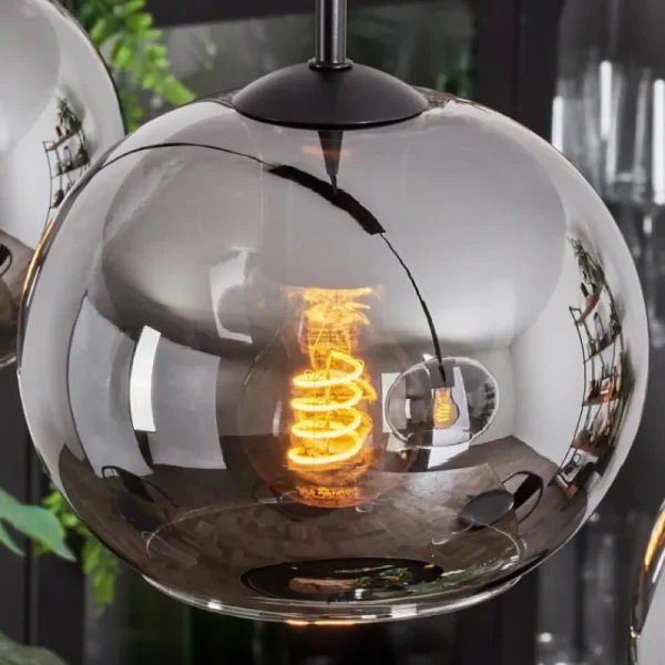 hofstein Suspension - Verre Apedo Fumé, 4 lumières* Lampes Modernes