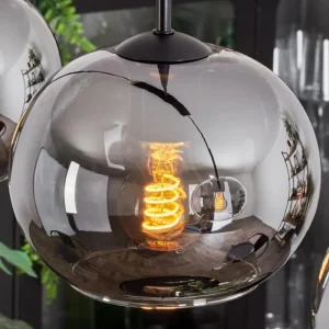 hofstein Suspension - Verre Apedo Fumé, 3 lumières* Lampes Modernes