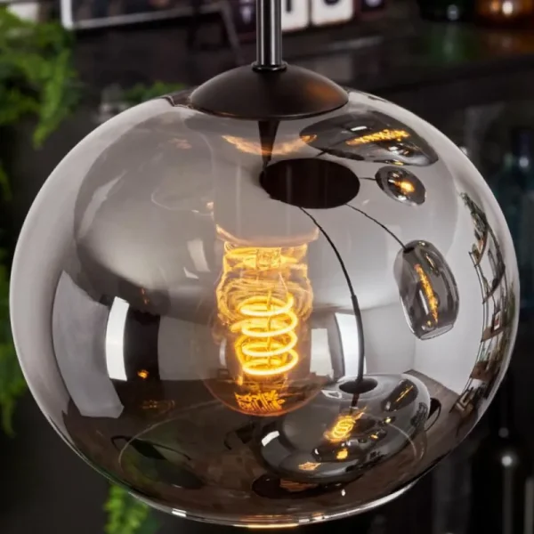 hofstein Suspension - Verre Apedo Fumé, 5 lumières* Lampes Modernes