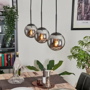 hofstein Suspension - Verre Gastor Fumé, 3 lumières* Lampes Modernes
