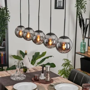 hofstein Suspension - Verre Gastor Fumé, 5 lumières* Lampes Modernes